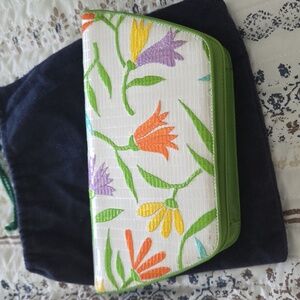 Vintage Charles Jourdan Embroidered Floral Clutch.